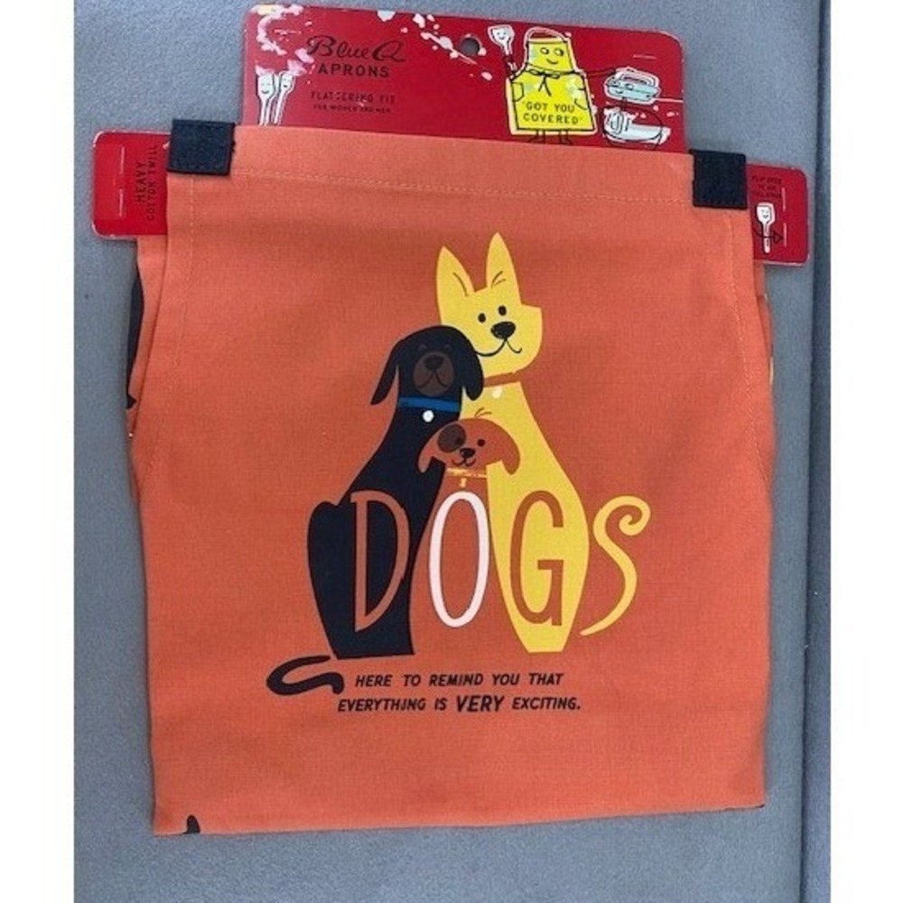 Blue Q Apron DOGS Orange‎ Cooking Kitchen OSFM NWT